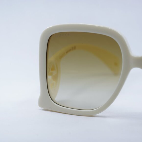 Gucci GG1326S 002 Sunglasses Ivory Square Frame, Brown Gradient Lenses main image 7